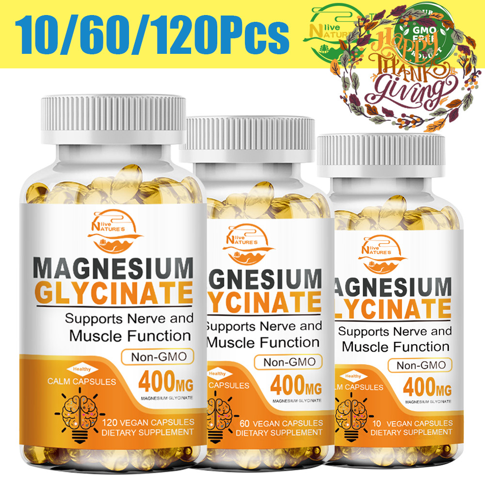 Magnesium Glycinate 400mg With Vitamin D3 Sleep Support, Stress & Anxiety Relief