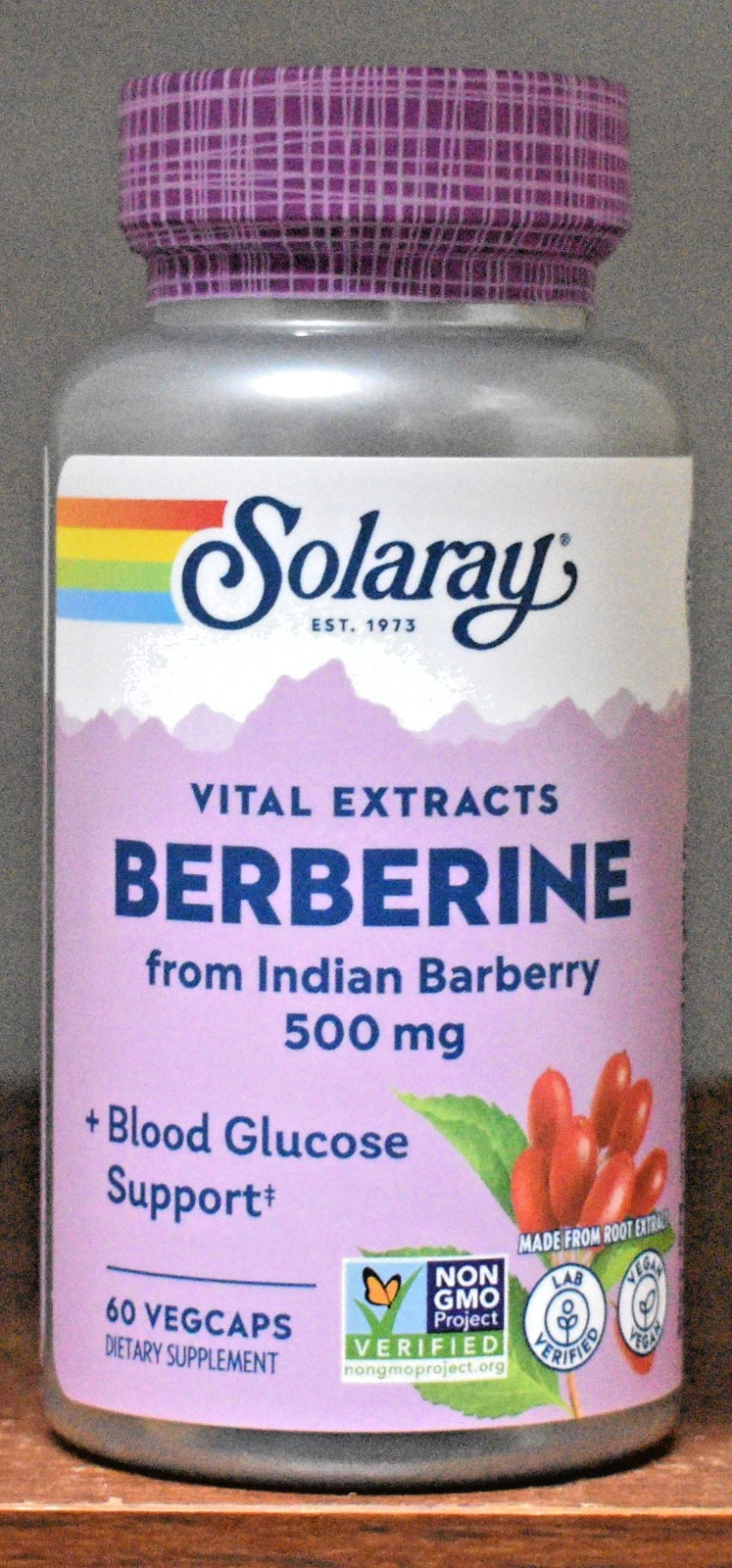 Solaray Berberine from Indian Barberry 60 Capsules 500 Mg Vital Extracts 500mg
