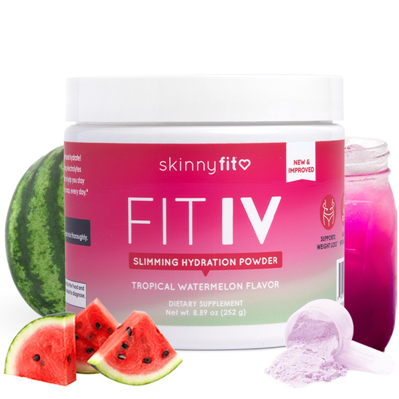Skinnyfit – Fit Iv Slimming Hydration Powder Tropical Watermelon Jar 28 Scoops