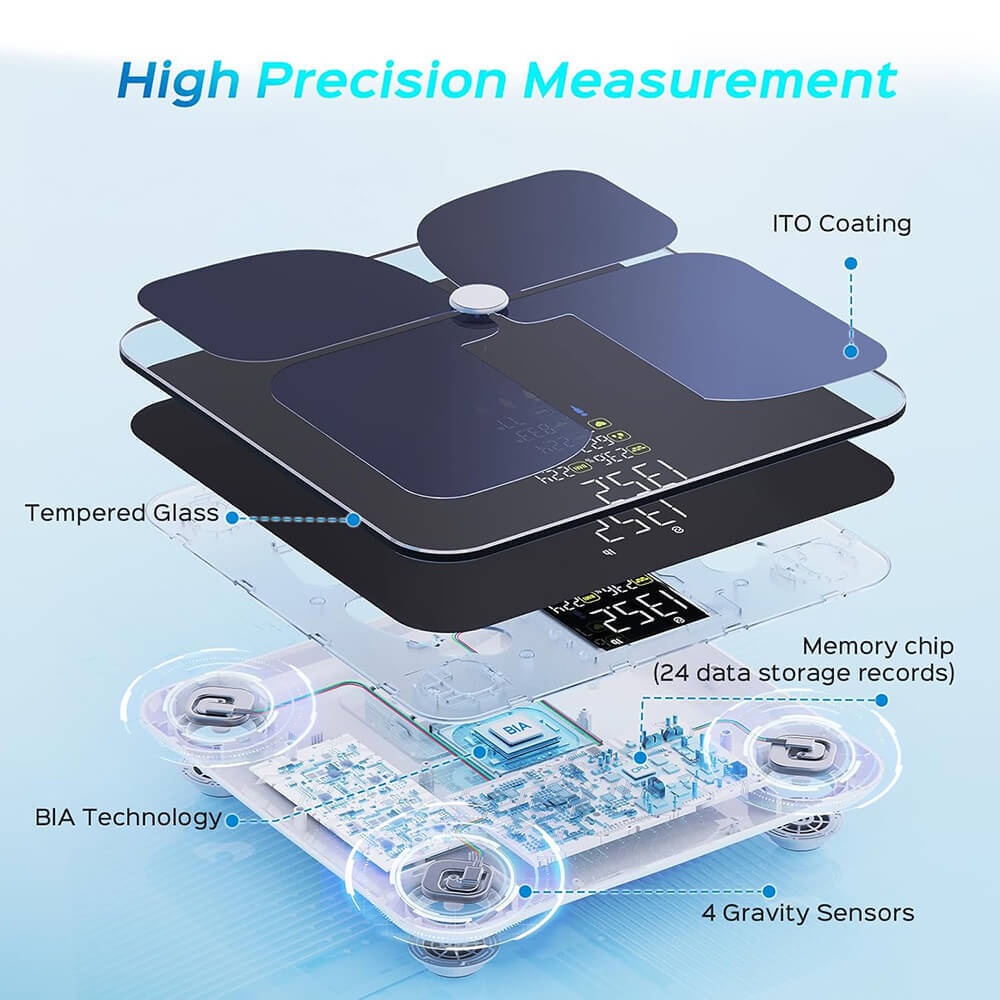 Lepulse Smart Scale Weight Body Digital Bathroom Scale Bluetooth Body Fat Scale