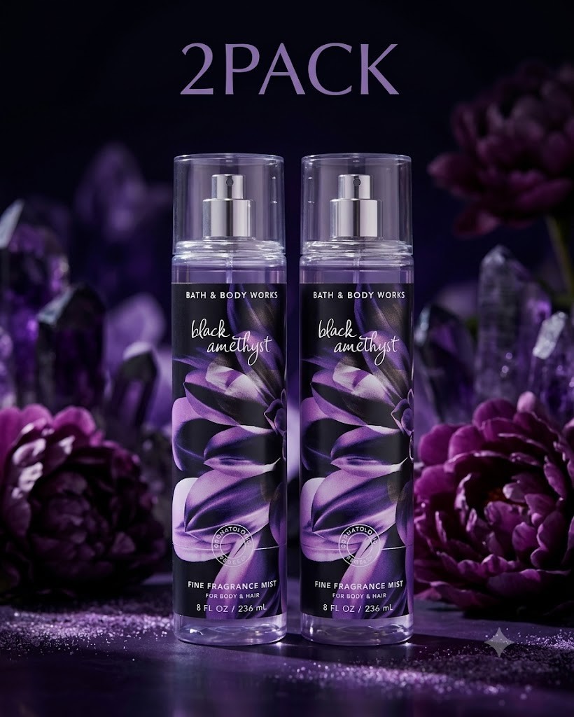 NEW Bath & Body Works 2 PACK Black Amethyst Fine Fragrance Mist 8 fl oz