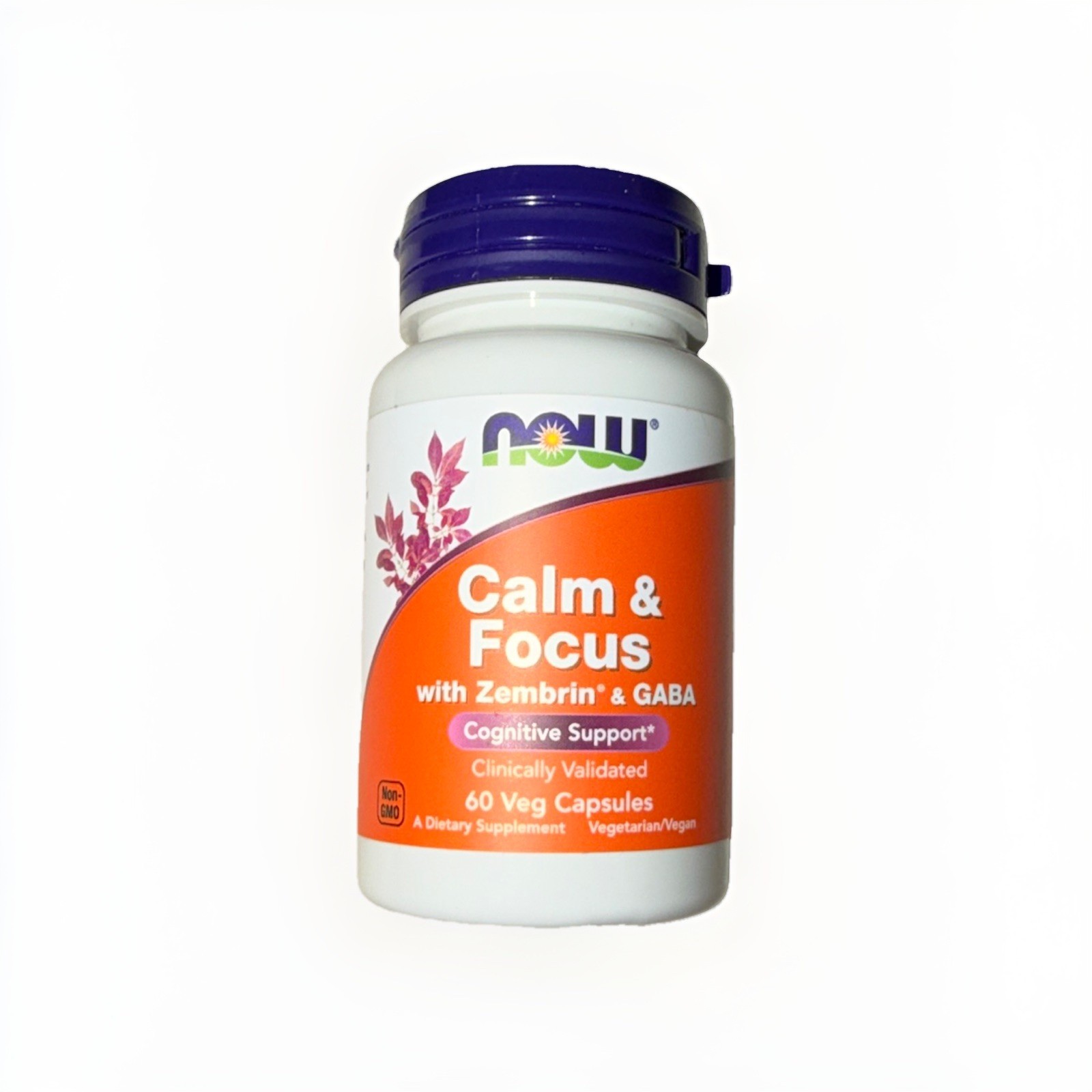 Now Foods CALM & FOCUS Cognitive Support 60 veg capsules Zembrin GABA 06/2026