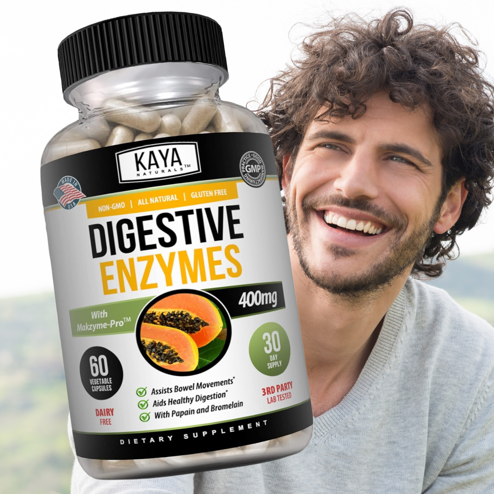 (2 Pack) Digestive Enzymes w/ Prebiotic & Probiotics, Gas, Constipation & Bloat