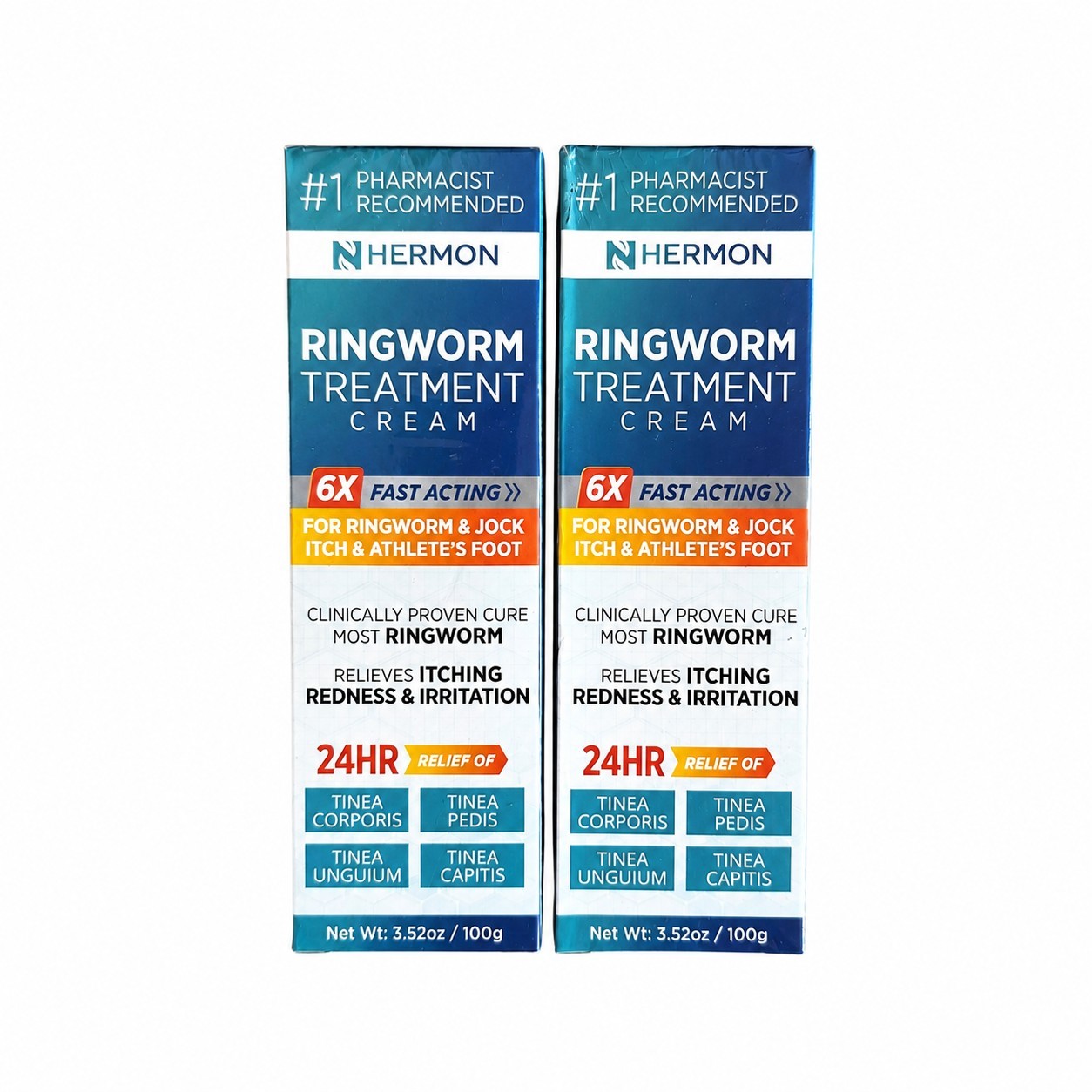 Hermon – Ringworm & Jock Itch – Treatment Creamv- 24hr Relief – 2 Pack