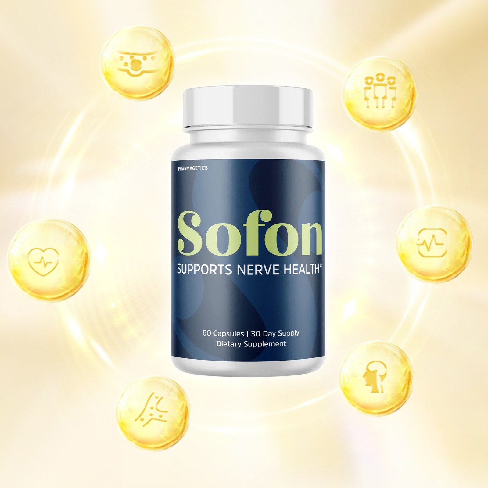 60 Capsules Formula Nerve Health Sofon Dietary Supplement for Pain Relief Suppor