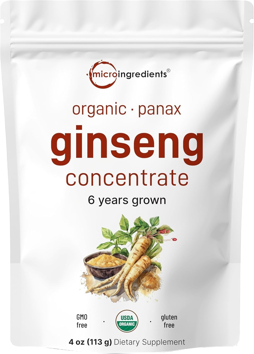 Pure 4oz Korean Red Ginseng Powder – Antioxidant Rich Superfood for Daily Energy