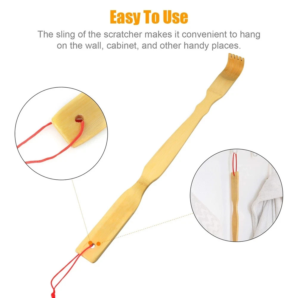 3Pack Natural Bamboo Back Scratcher Long Reach Pick Itch Relief Tool Portable US