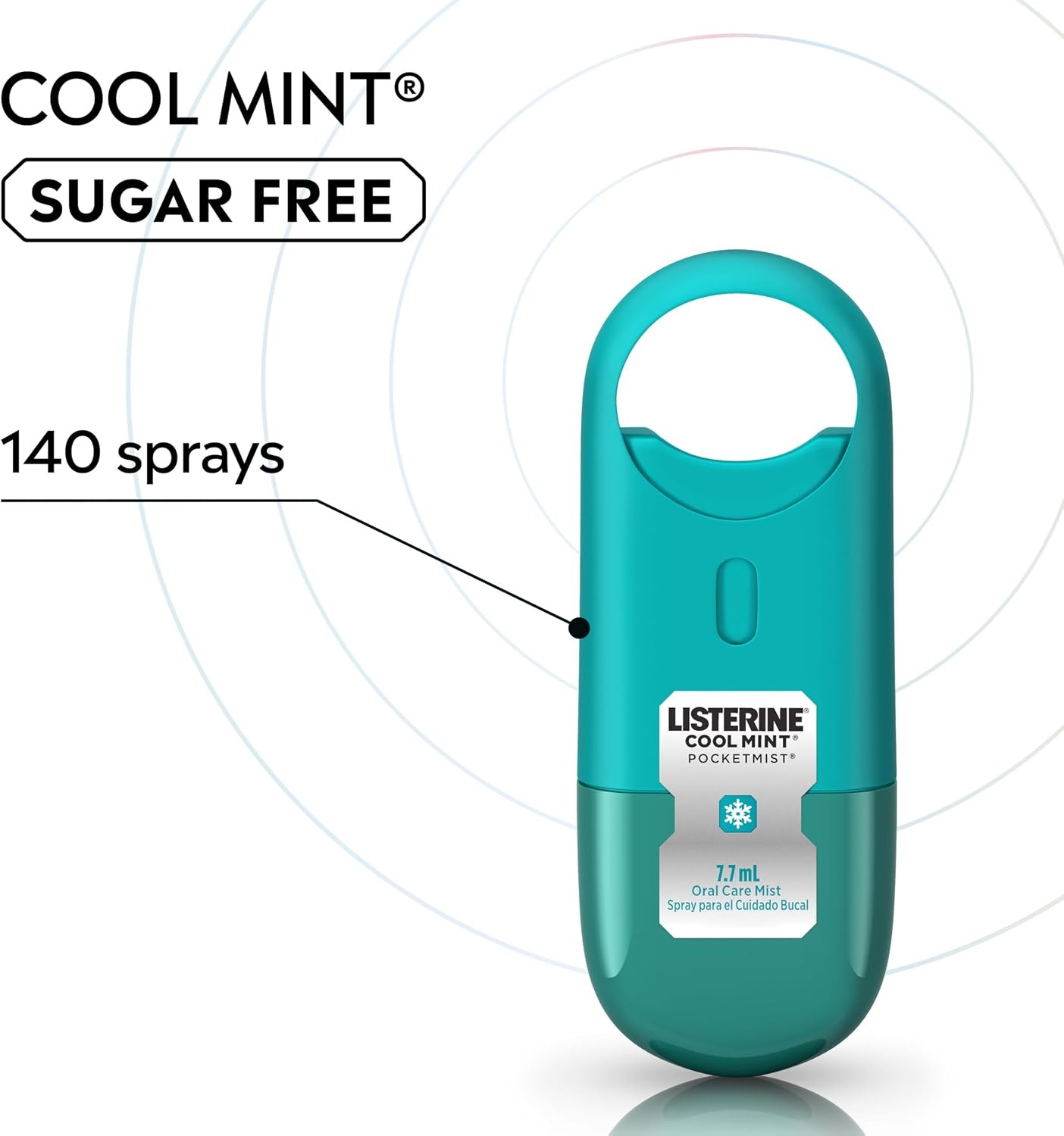 Listerine Cool Mint Pocketmist Oral Care Mist for Fresh Breath, Non-Aerosol Suga