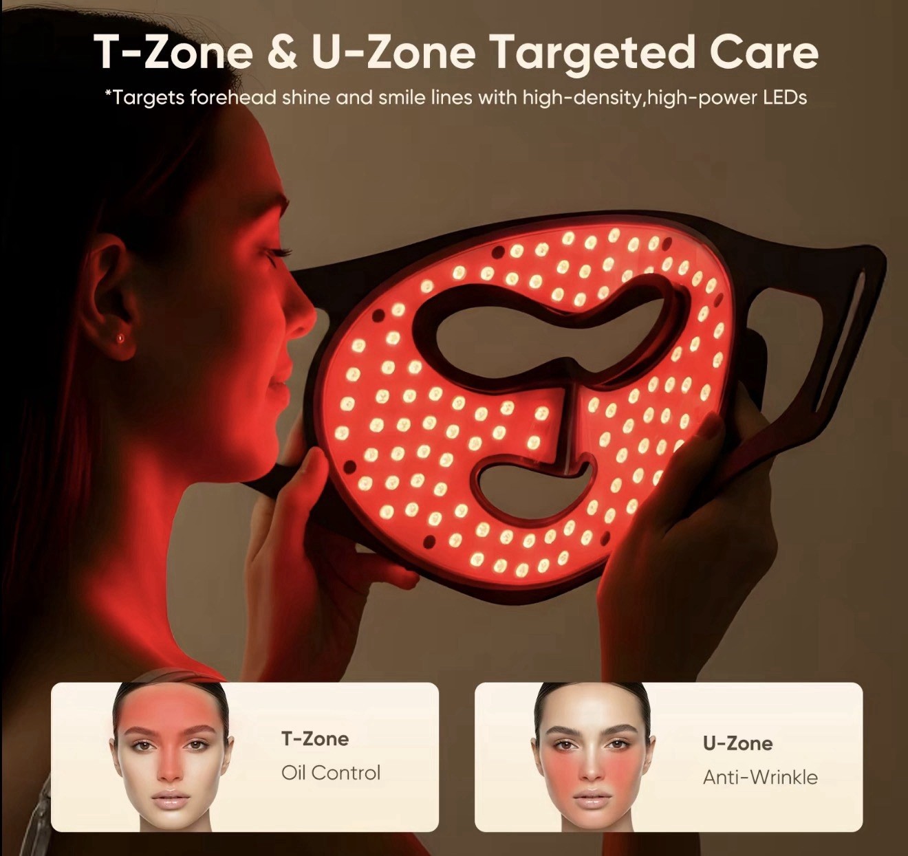 LumeDerm GLOW Wireless LED Face Mask-with Red Light Therapy, 2-Year Warranty