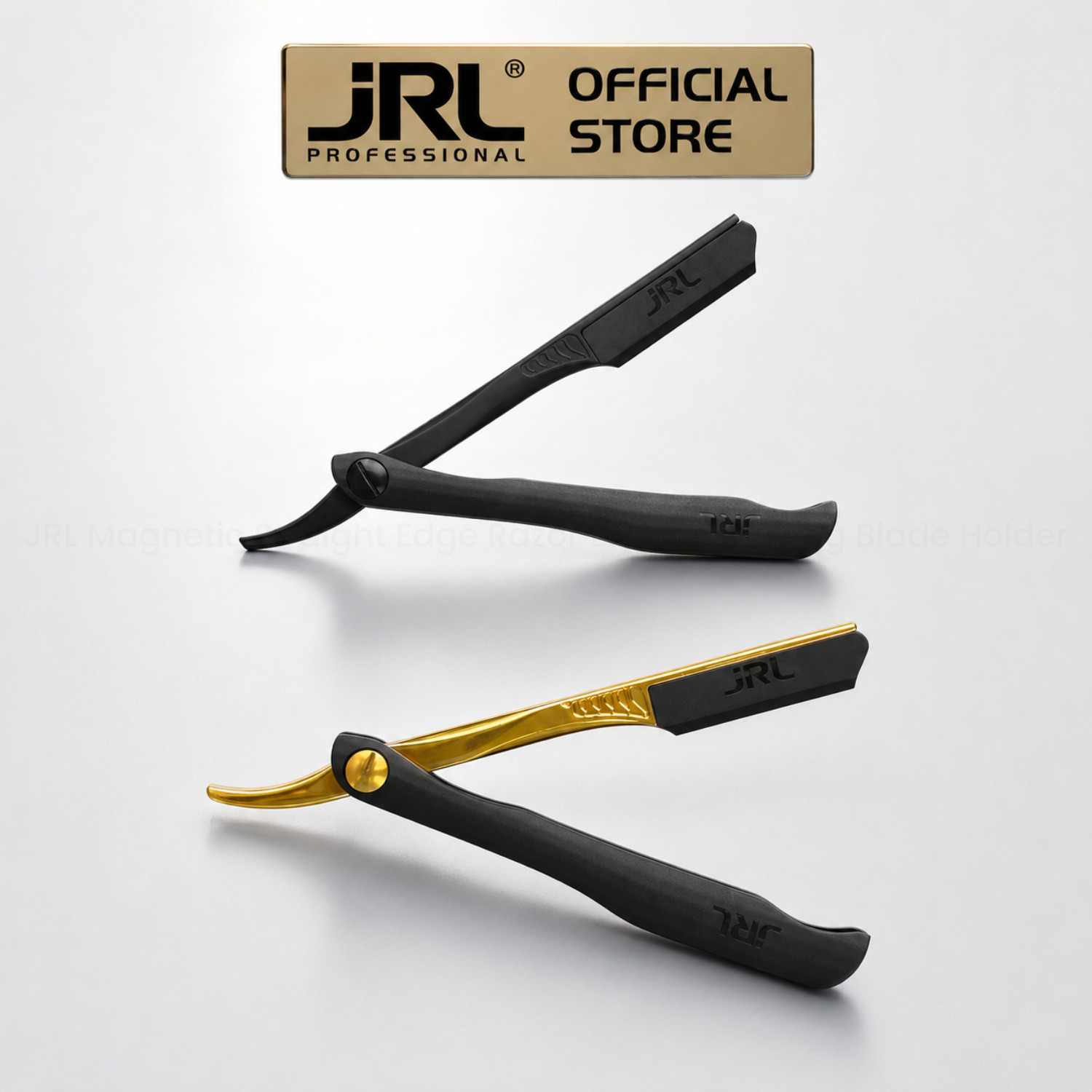 JRL Black Magnetic Straight Edge Razor