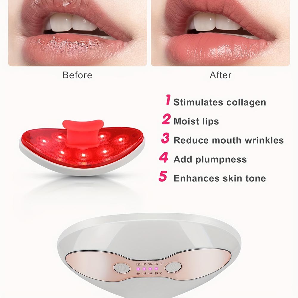 Lip Hypoallergenic Portable Easy-To-Use 2-in-1 Heated Red Light Lip & Eye Device