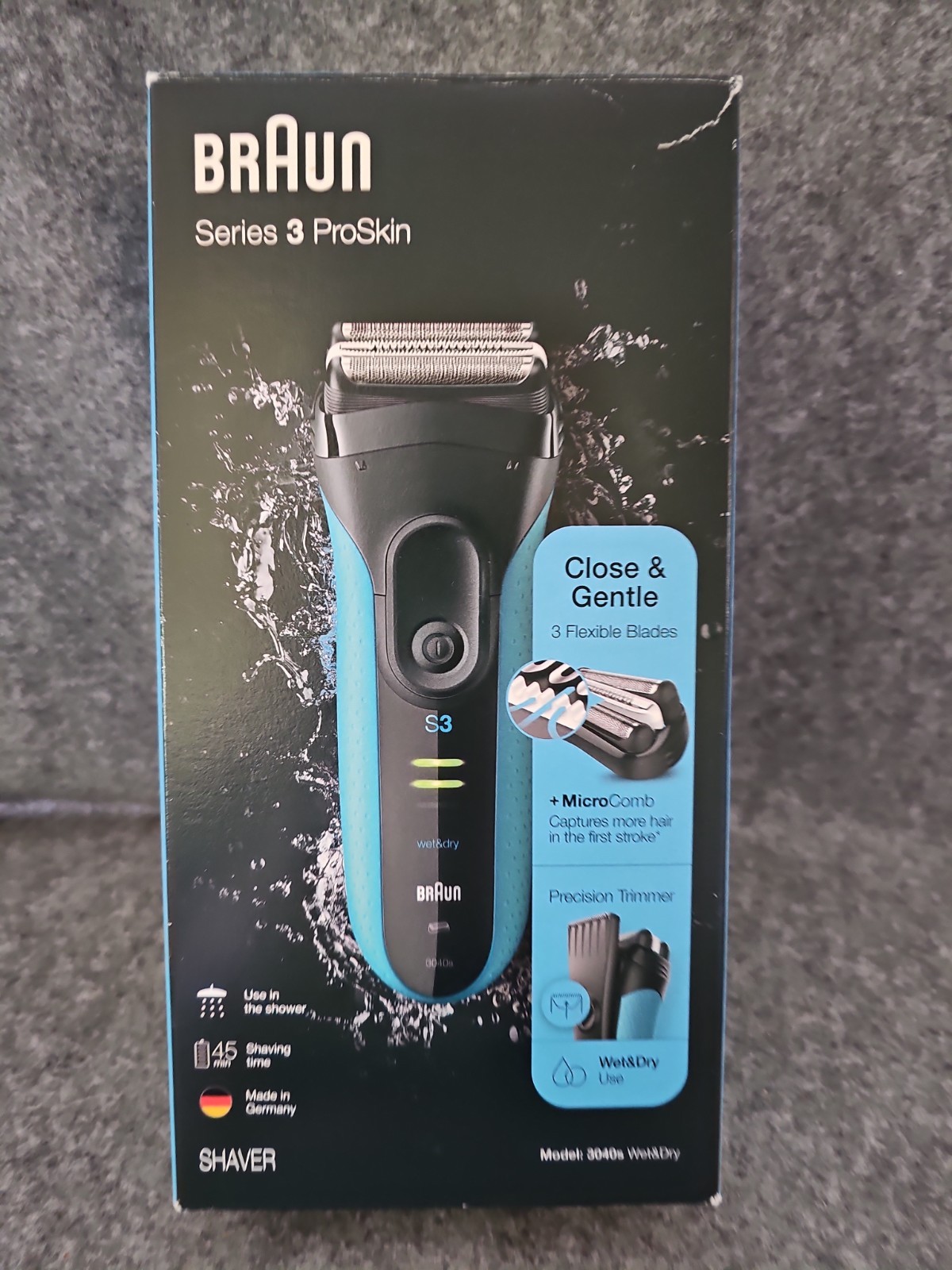 Braun Series 3 ProSkin 3040s Wet Dry Electric Foil Shaver Men Rechargeable