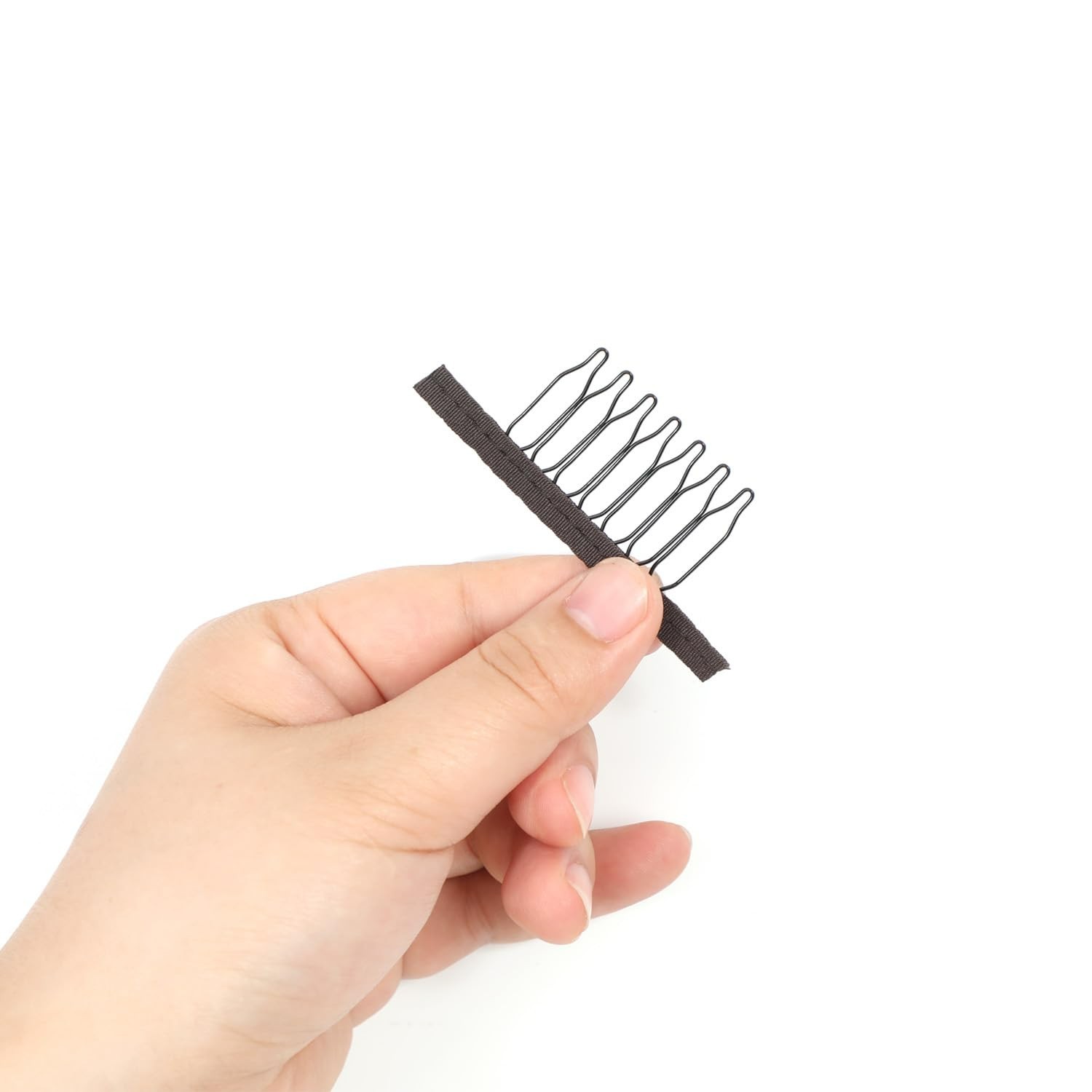 Durable 7-Teeth Wig Combs – 20 Pcs Brown Clips for Effortless Wig Attachment