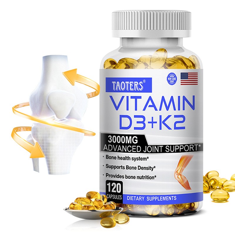 TAOTERS Vitamin D3 + K2 MK-7 5000IU Bone & Joint Support 120 Capsules
