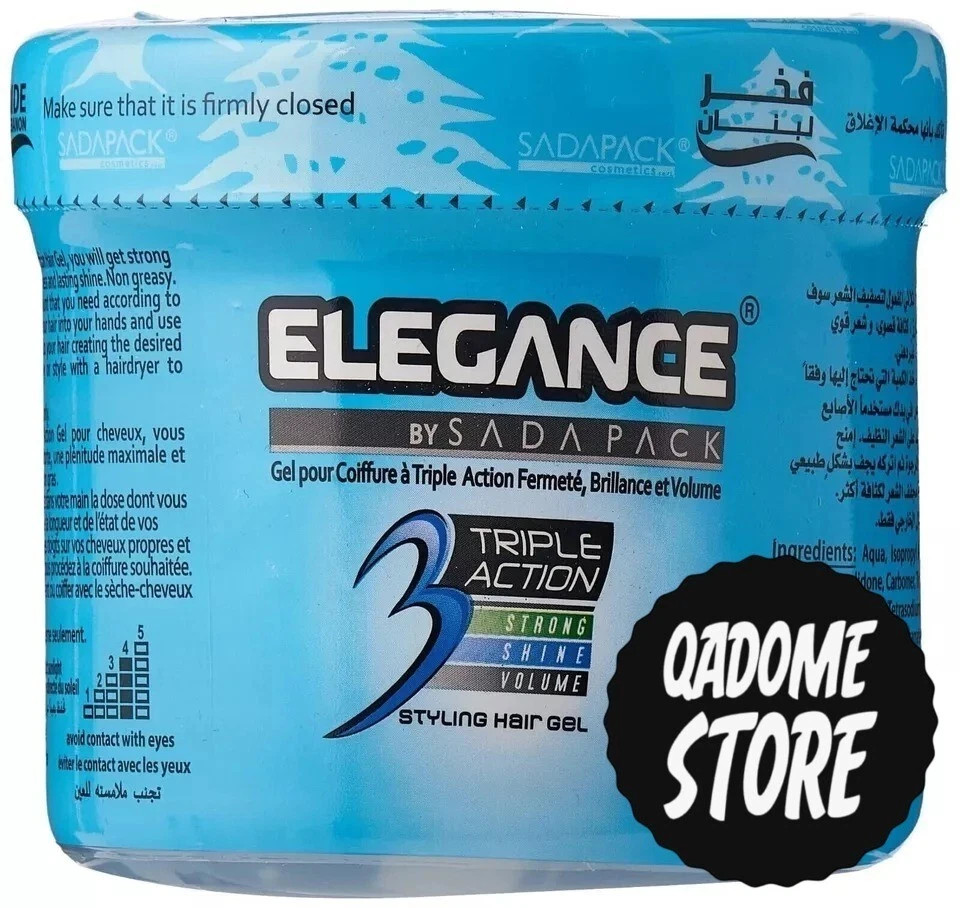 2x Elegance Triple Action Styling Hair Gel 500ml – Long Lasting Shine