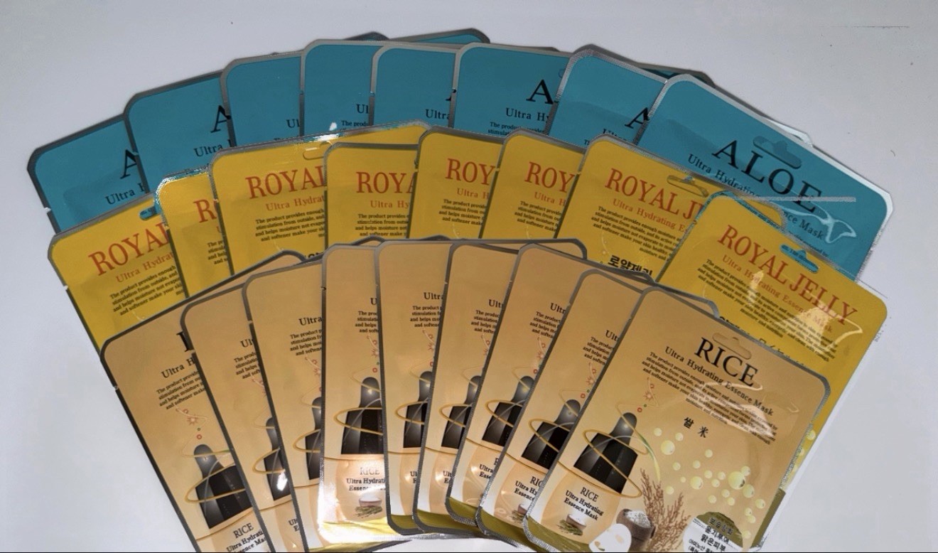 Skincare Face Sheet Mask. Aloe Vera,Rice ,Royal Jelly (sets)