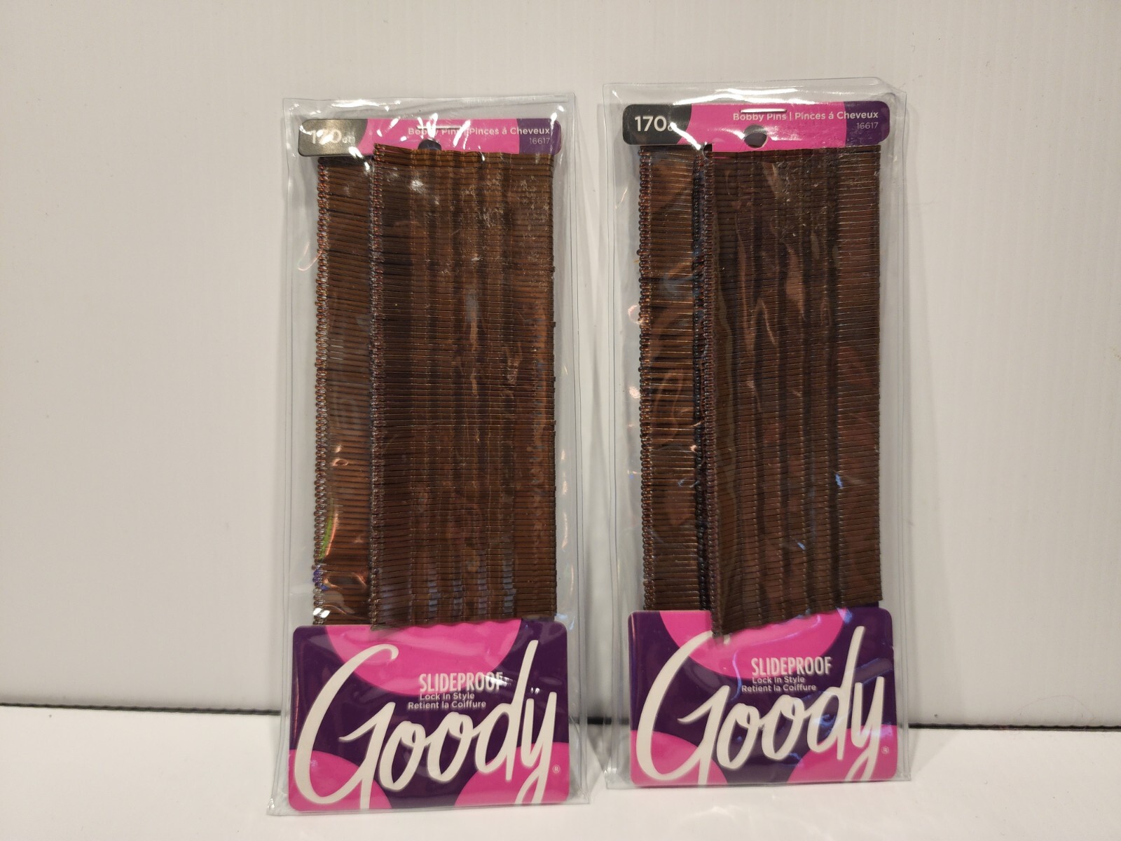 Goody SlideProof Women’s Bobby Hair Pins 170ct Lot of 2 Lock In Style