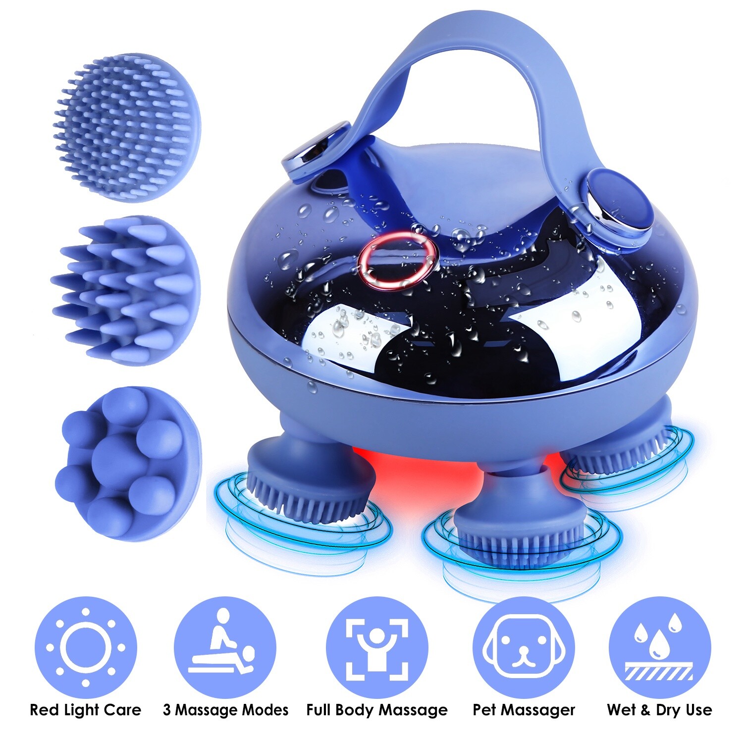 Full Body Head Massage Handheld Portable Electric Scalp Massager for Hair Growth