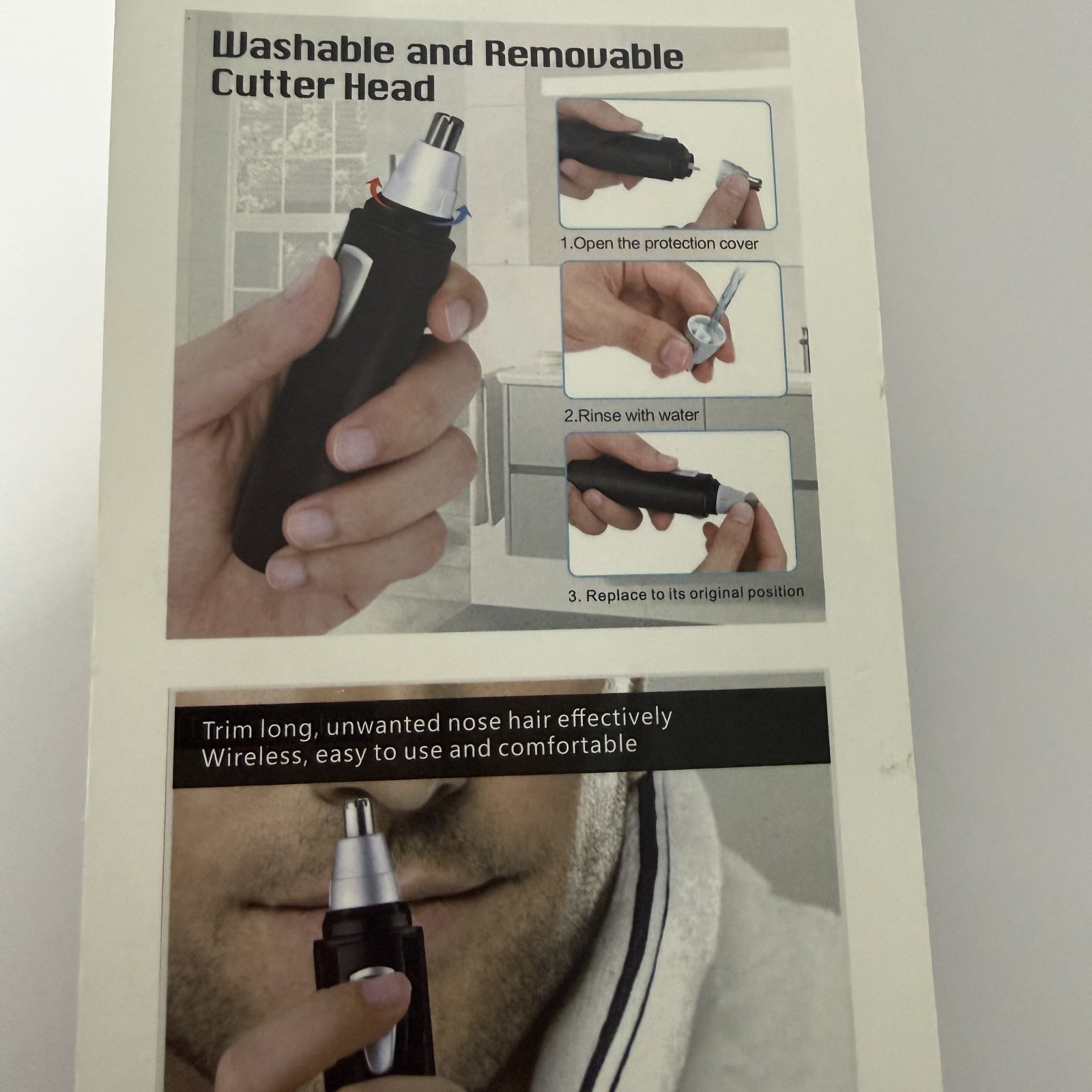 Wireless Nose Ear Hair Trimmer Face Eyebrow Mustache Beard Shaver Clipper Unisex
