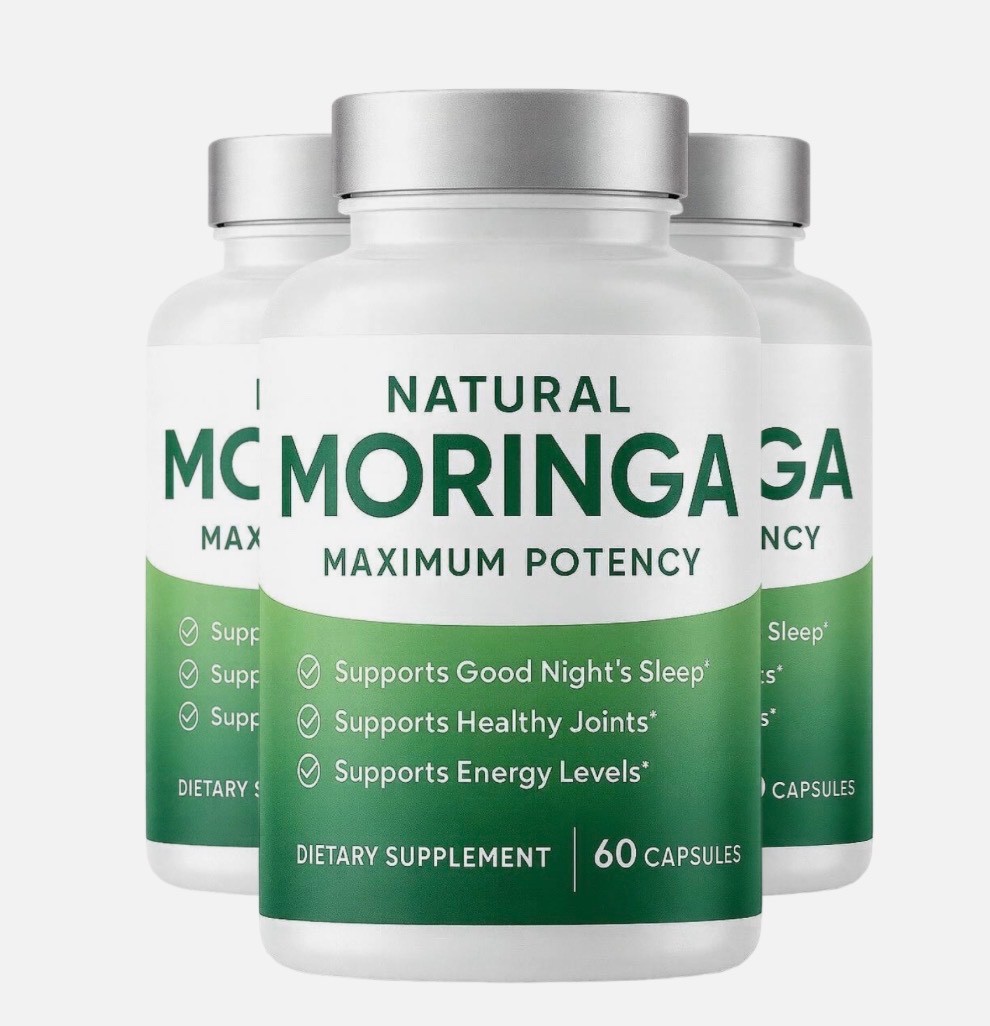 Natural Moringa Capsules – Maximum Potency, Vegan, Energy & Joint Support 180ct