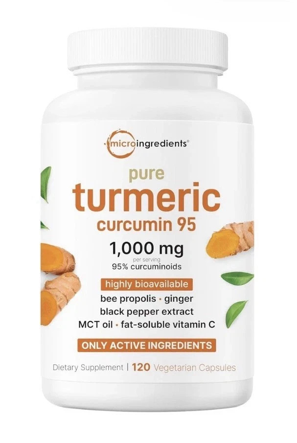 Pure Turmeric Curcumin Supplement 1,000mg | 95% Curcuminoids | 120 Veggie Caps