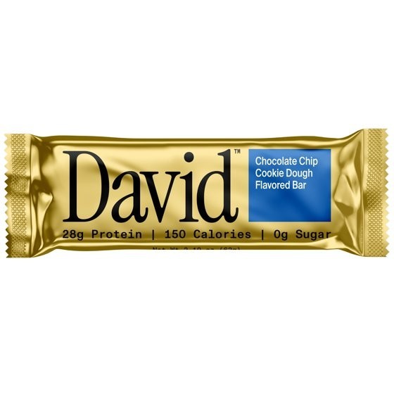 David High Protein Bars, Chocolate Chip Cookie Dough, 28g Protein (4 Count)