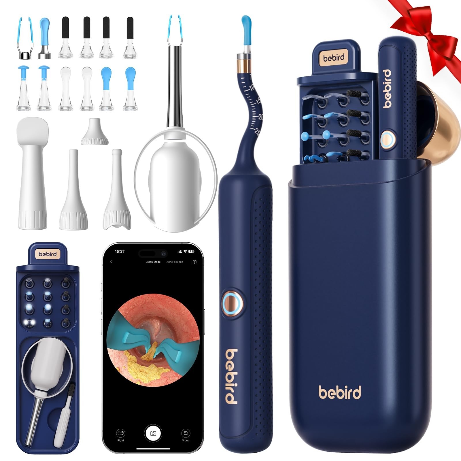 Wireless Ear Cleaning Camera Kit, Flexible Otoscope with Light, Earwax Removal T