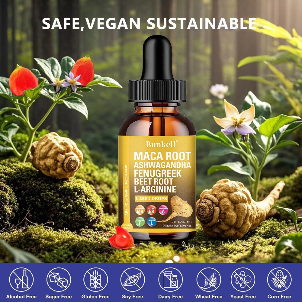 Maca Root Liquid Drops With Muscle Recovery Enhances Vitality And Immune Health