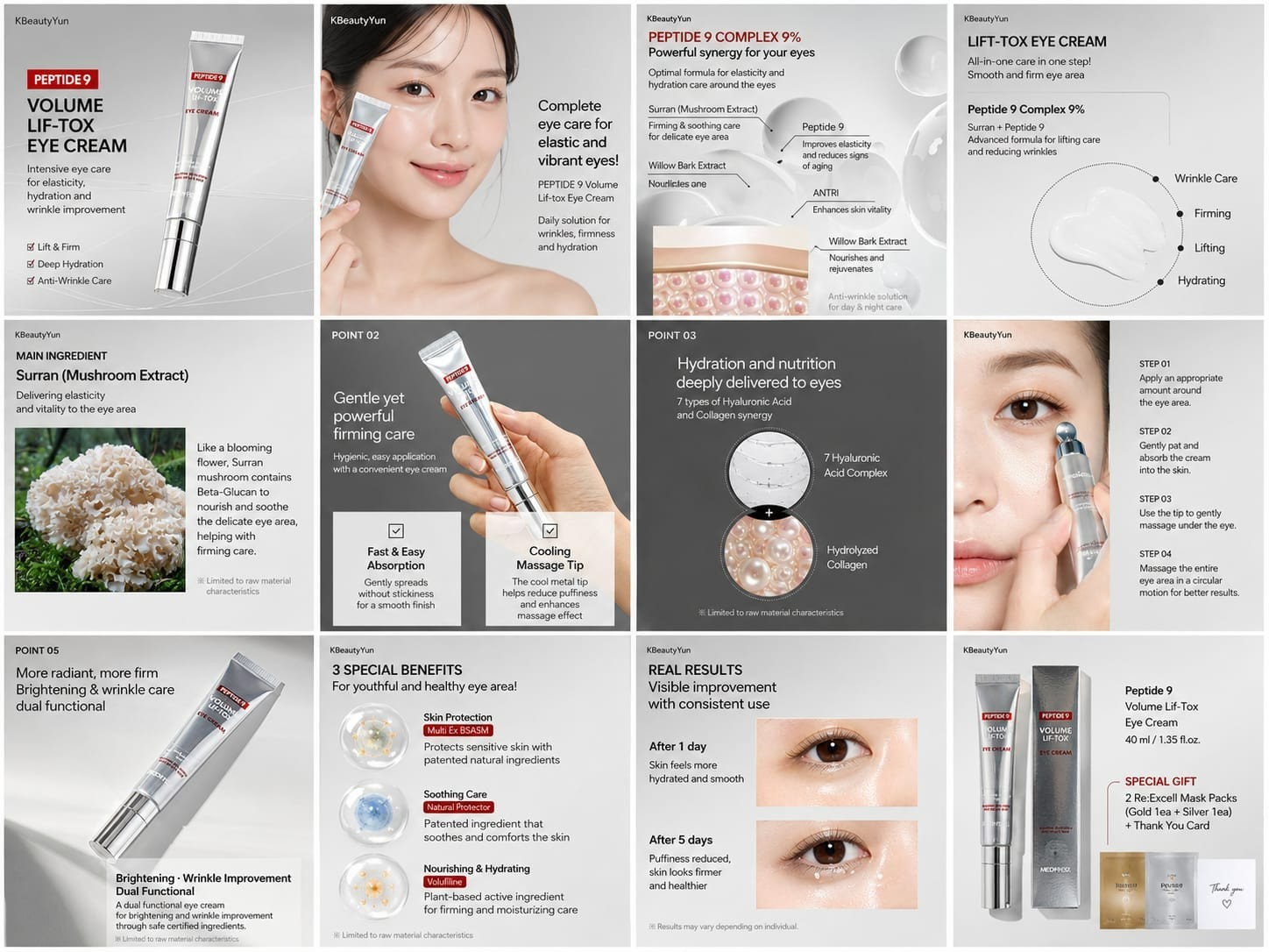 MEDI-PEEL Peptide 9 Volume Lif-Tox Eye Cream 20g Firming Anti-Wrinkle Hydrating