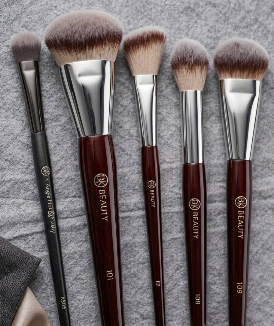BK Beauty 5pc Brush Set 101 A506 Kitten Paw 108 109 112 Foundation Concealer Kit