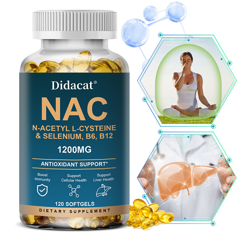 NAC N-Acetyl-Cysteine 1200mg Capsules Immune System Function Non-GMO – US