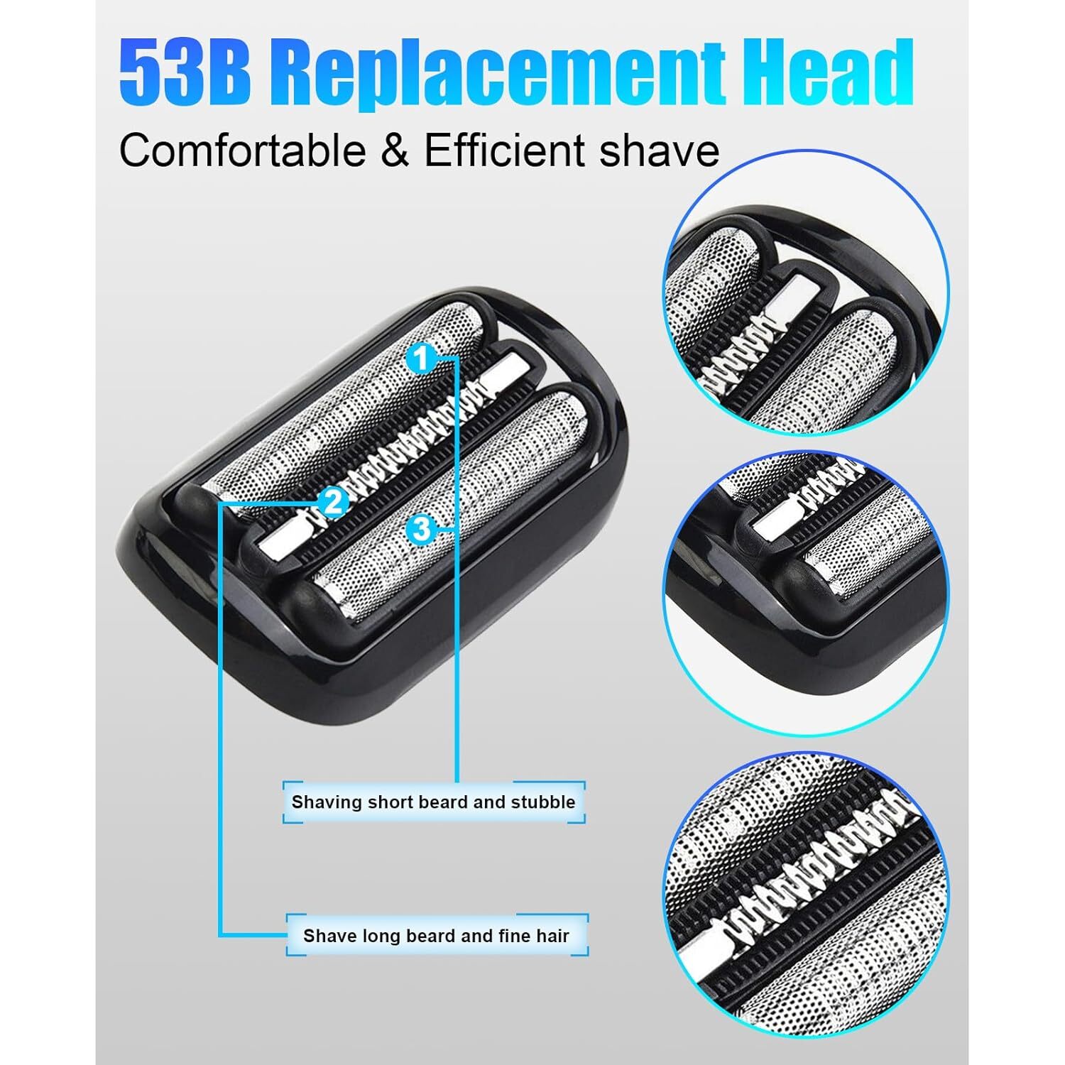 53B Replacement Head For Braun Series 5/6 Electric Foil Shaver 5020Cs 5018S