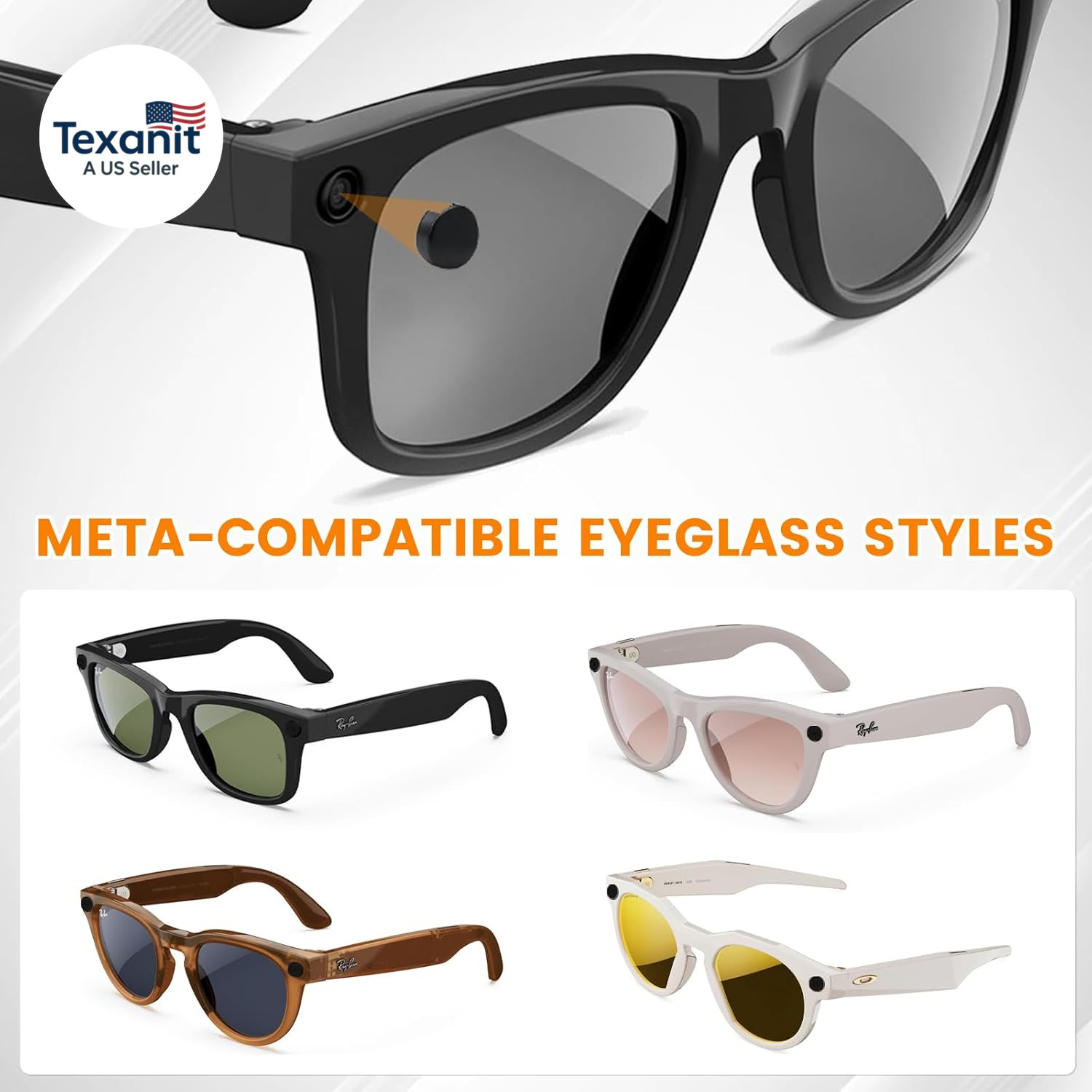 20 Pcs LED Light Blocking Stickers Compatible with Ray Ban Meta Wayfarer/Skyler/