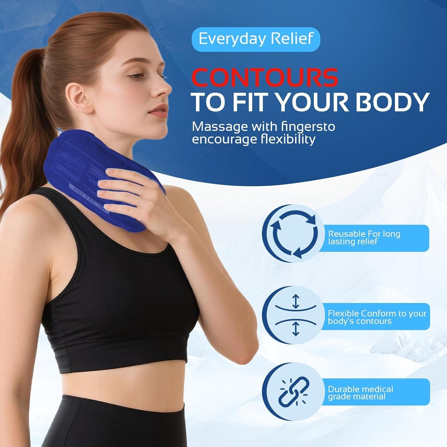 Reusable Ice Pack Set for Injuries Cold & Hot Therapy for Knee Shoulder Back