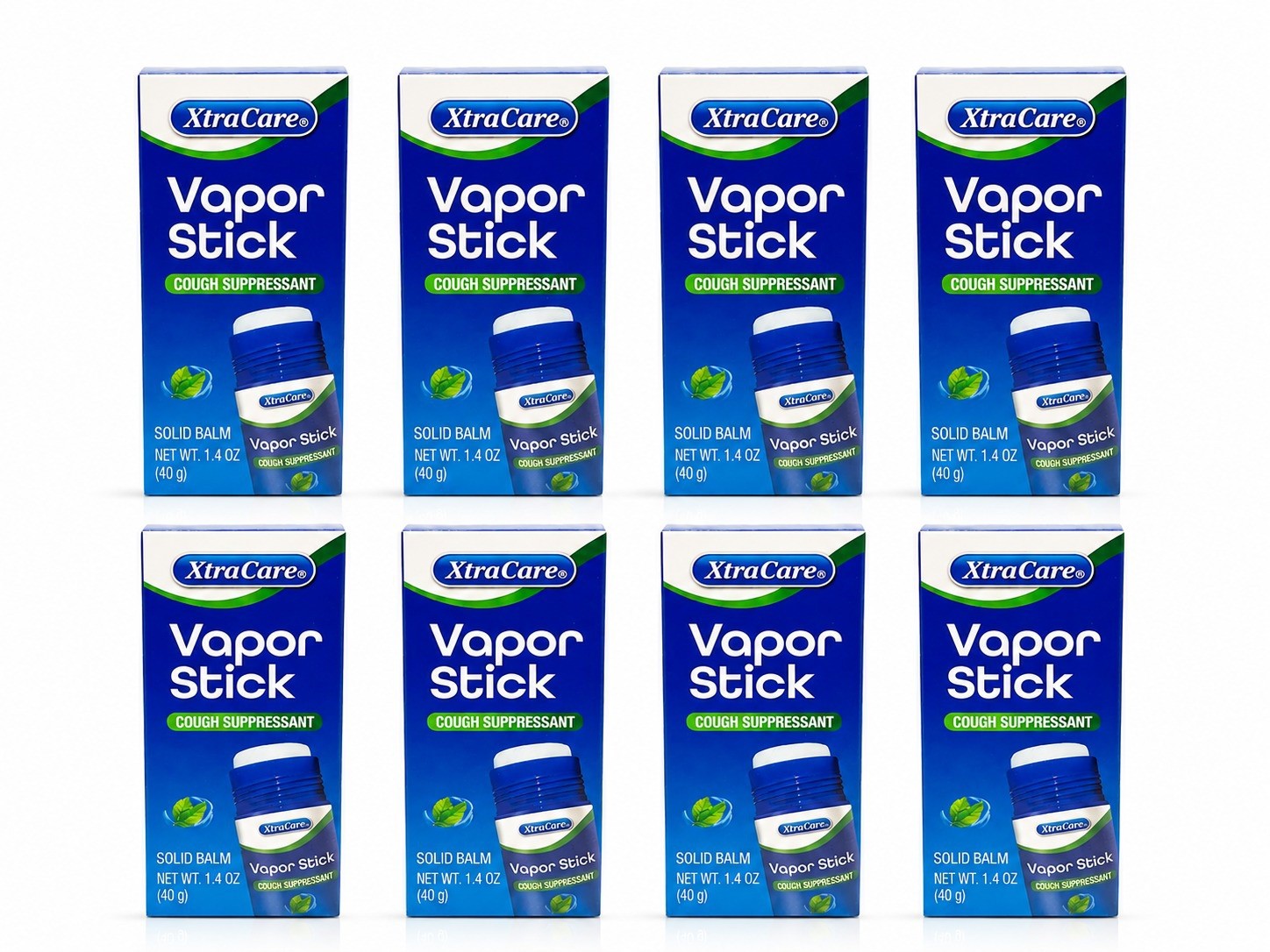 XtraCare Vapor Stick Cough Suppressant Solid Balm 1.4 oz Pack of 8 Cold Relief