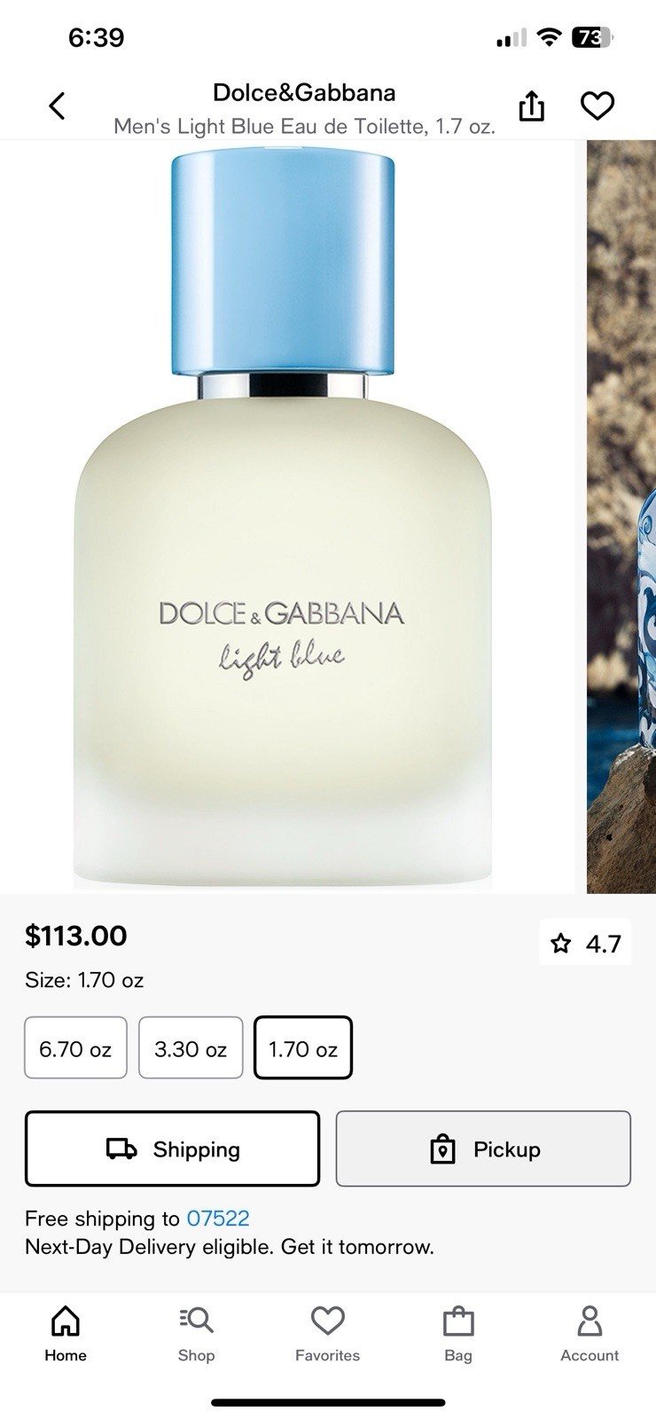 Dolce and Gabbana Light Blue Men’s Eau de Toilette – 4.2 oz