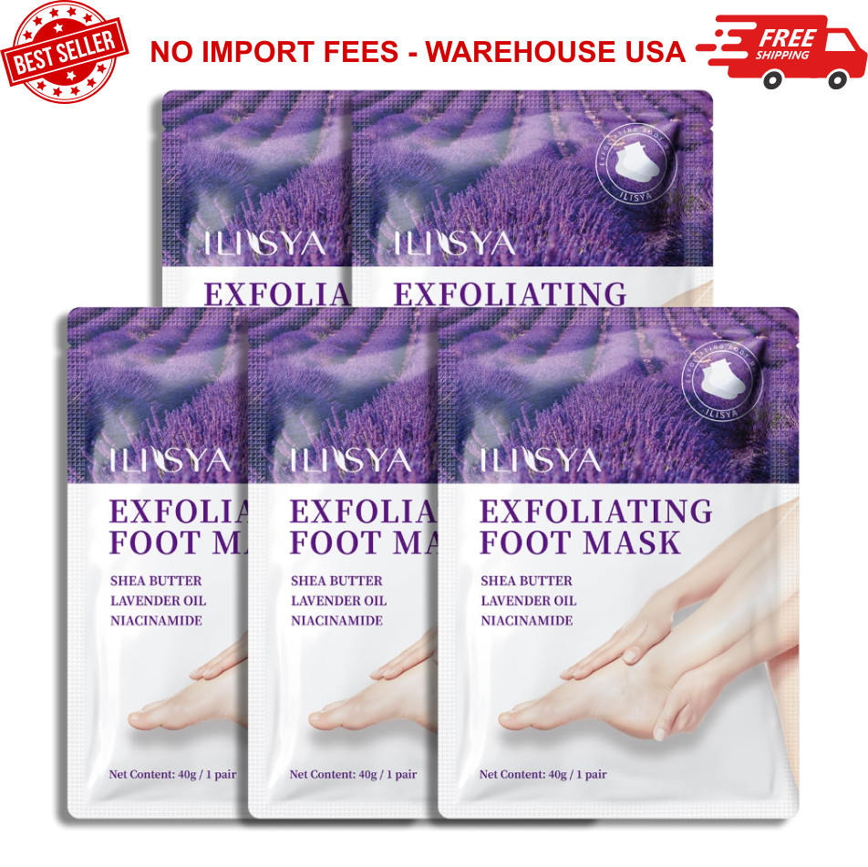 Foot Peeling Mask – 5 Pack Exfoliating Foot Peel Mask for Dry Cracked Feet – USA