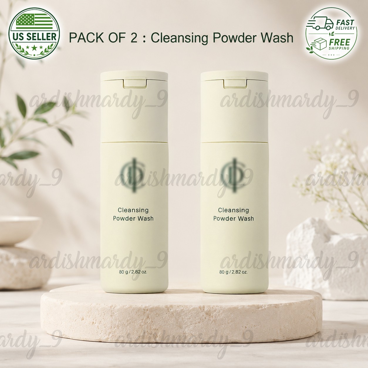 Pack of 2! INCELL.DERM Cleansing Powder Wash (80g/2.82o.z) – FREESHIPPING – NEW