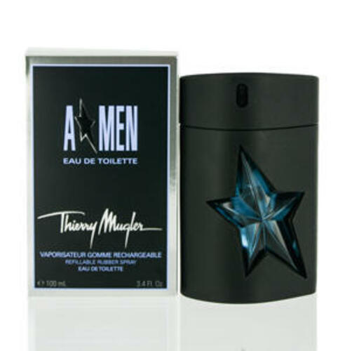 THIERRY MUGLER ANGEL MEN EAU DE TOILETTE SPRAY RUBBER FLASK REFILLABLE 3.4 OZ