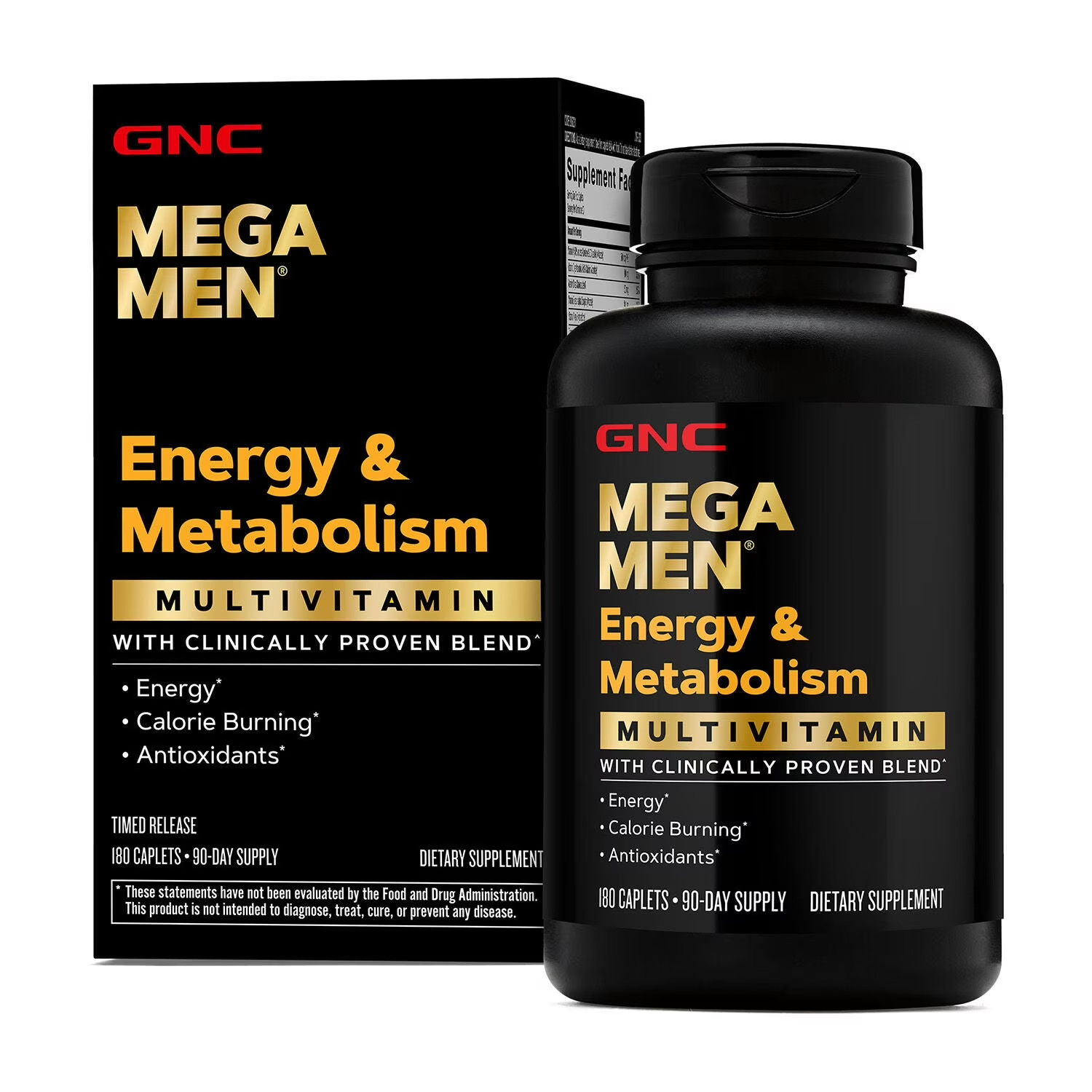 GNC Mega Men Energy & Metabolism Multivitamins, Calorie Burn, 1 bottle 180 ct.