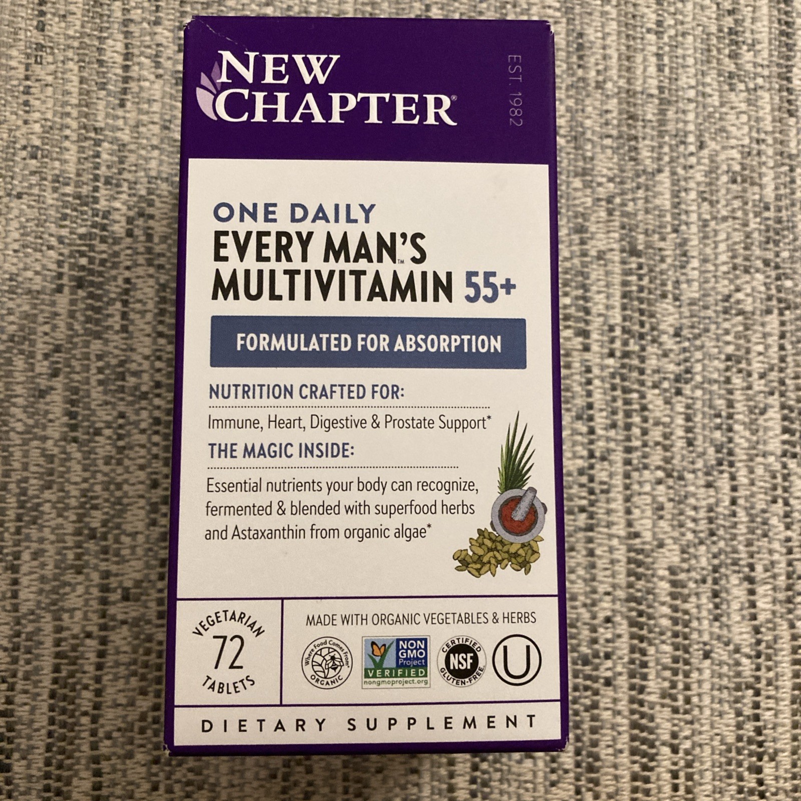 New Chapter Every Man’s One Daily 55+ Multivitamin Tablets – 72 Count, 7/27