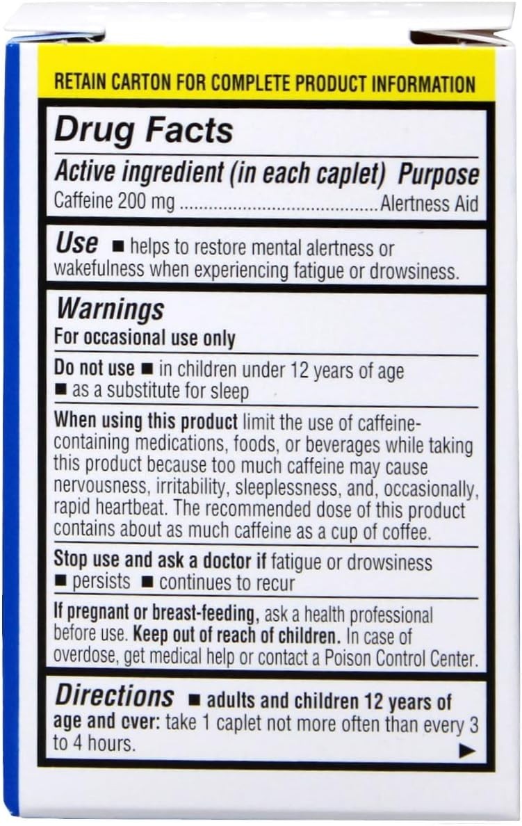Jet Alert Double Strength Caffeine Caplets – 200mg, 6-Pack (540 Tablets) for …