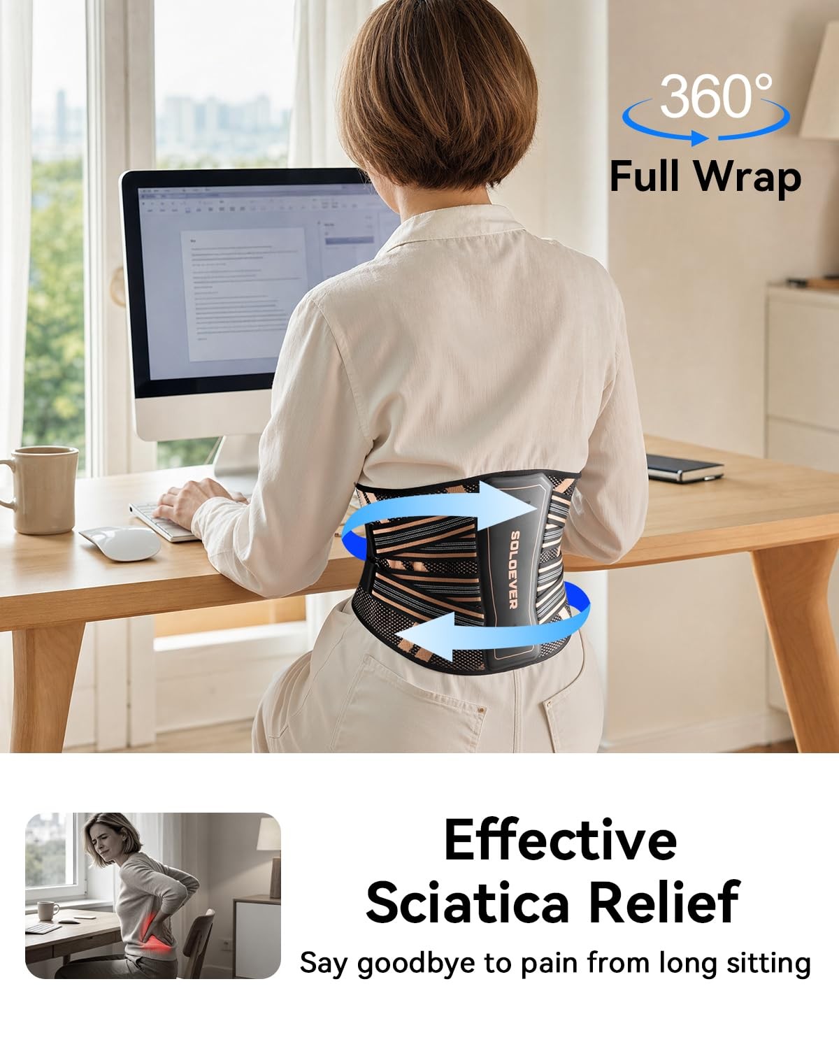 Ultra Breathable Back Brace for Lower Back Pain Relief,Medical Grade & Copper…