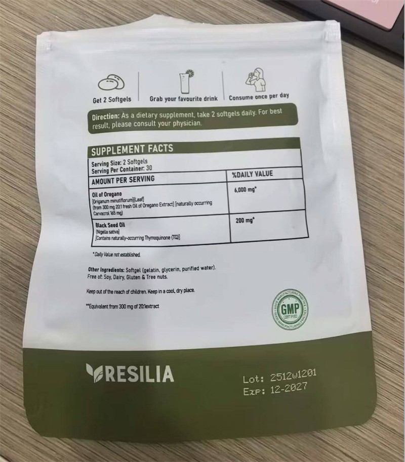 3X Resilia Oil of Oregano 6000mg with Black Seed Oil Softgels – 60 Capsules