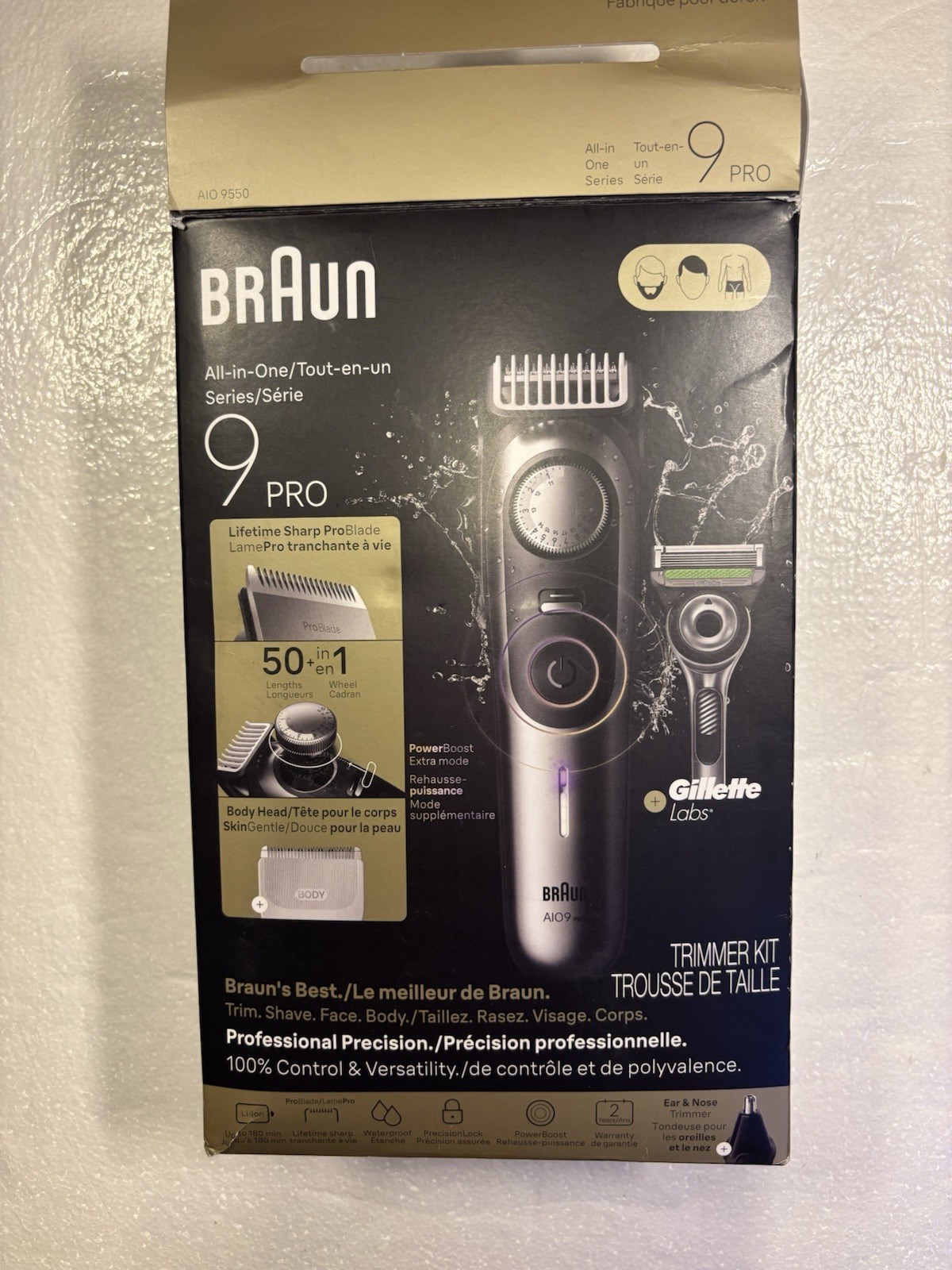 Braun Series 9 Pro AIO9550 All-in-One Trimmer Kit w/ Case Charger Attach Set Pro