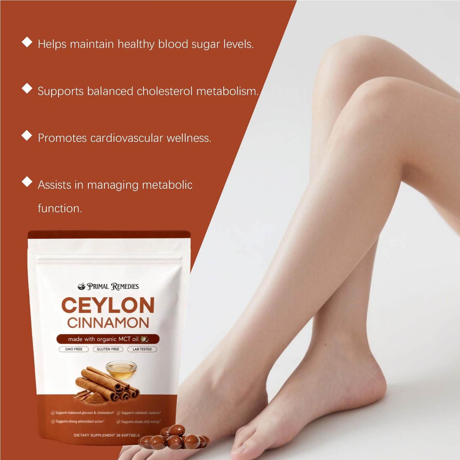 (2 PACK) Ceylon Cinnamon Softgels, Ceylon Cinnamon Soft Gels 7200Mg Equivalent