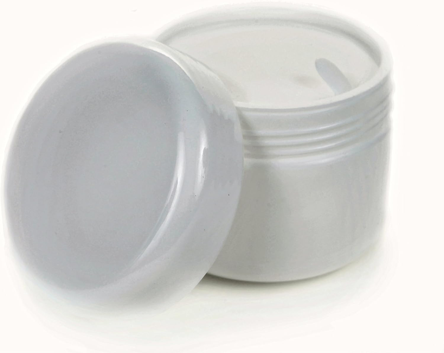 , 12, White, 4 Oz Cosmetic Jars, with Inner Liners and Dome Lids