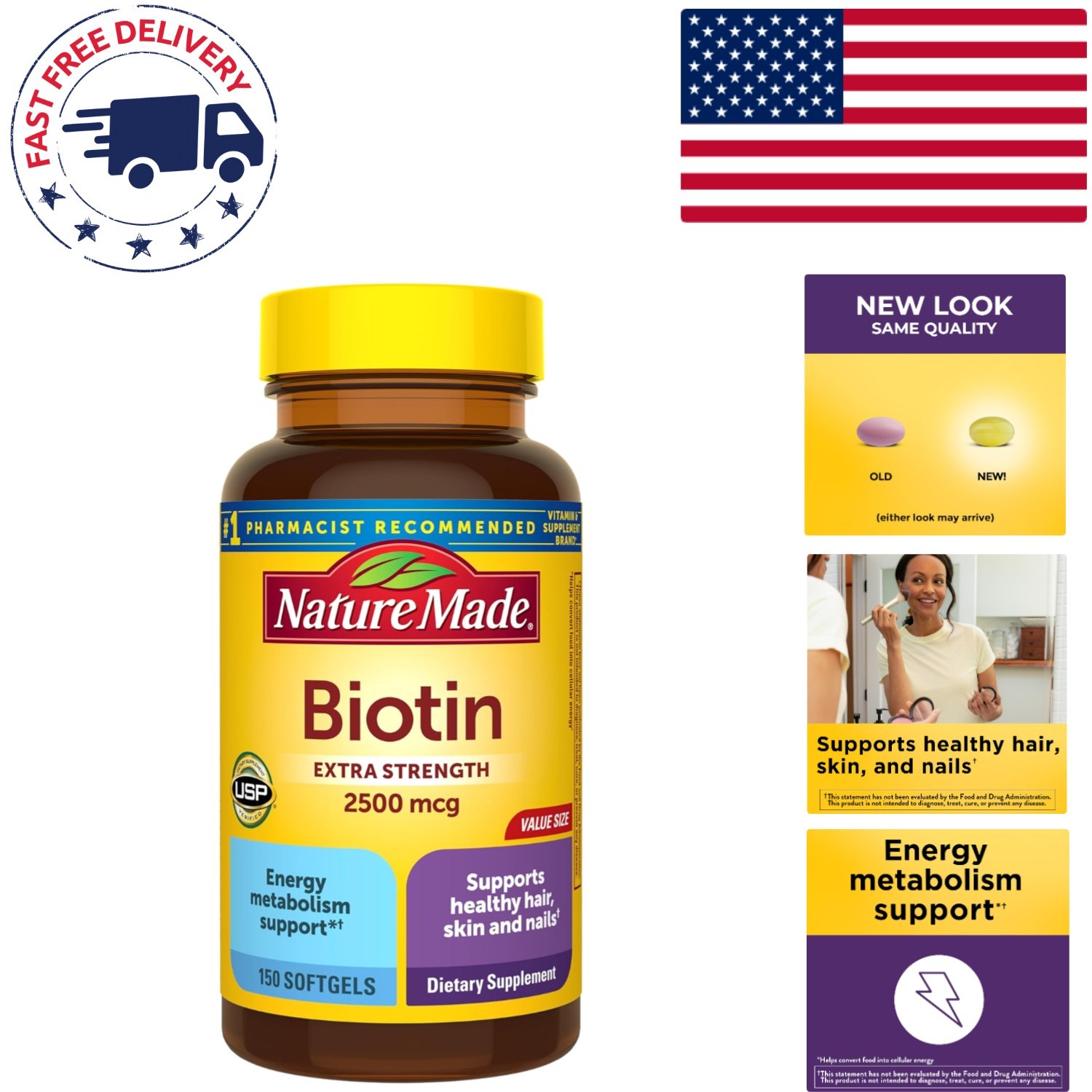 Extra Strength Biotin 2500 mcg Softgels – 150 Count for Healthy Hair & Skin
