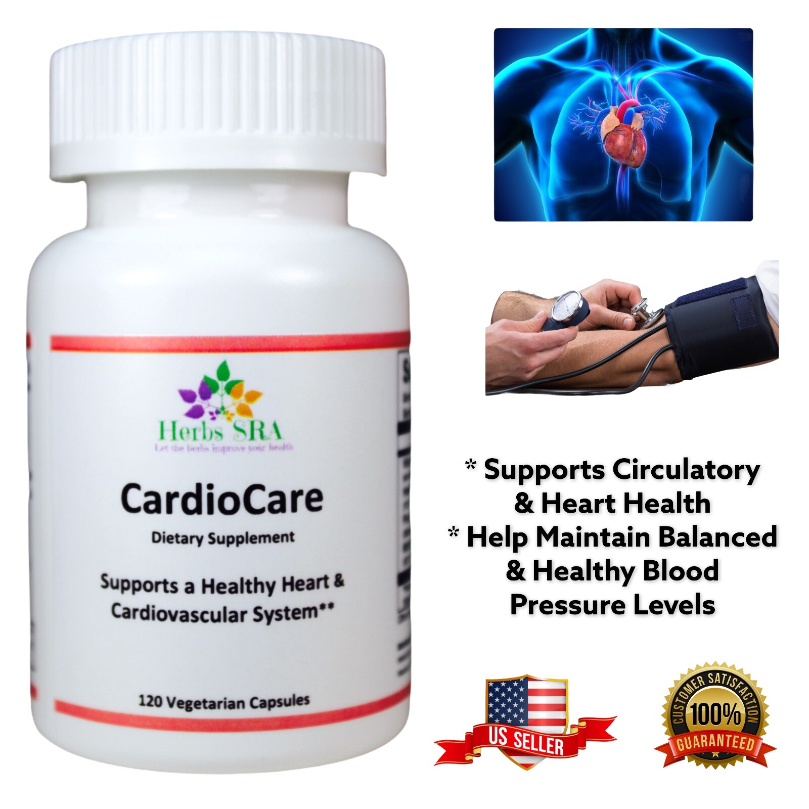 CIRCULATORY SYSTEM SUPPLEMENT, 120 capsules, Lower Blood Pressure, Burn Fats.