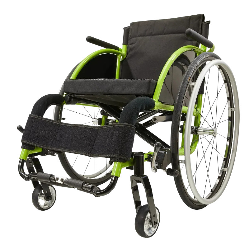 Aluminum Alloy Foldable Lightweight Wheelchair 24″ Quick Release Wheels Green